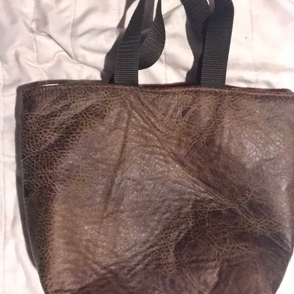 Brown Textured Tote Bag